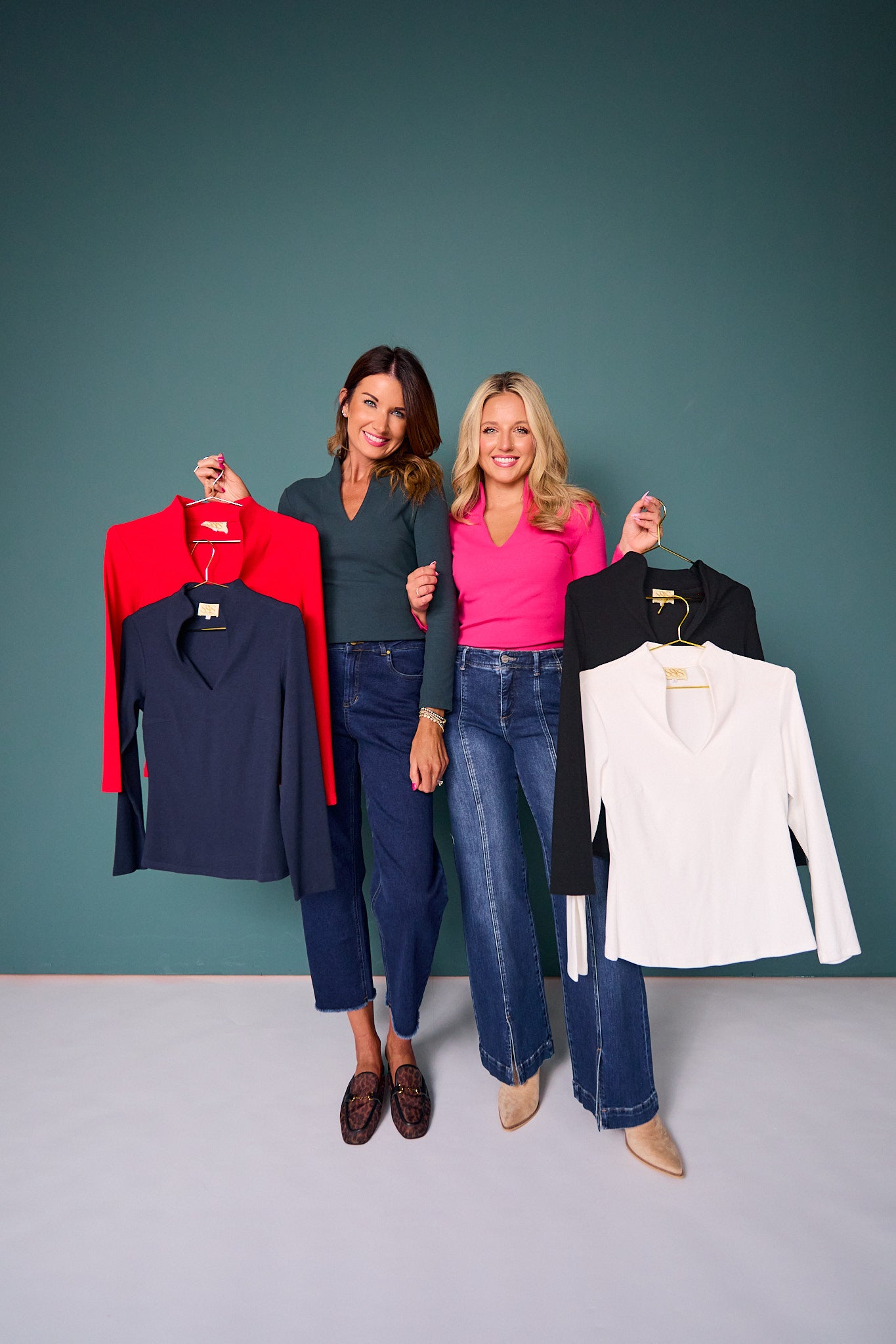 SSYS Elle High Neck Long Sleeve Top In Forest Green