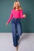 SSYS Elle High Neck Long Sleeve Top In Pink