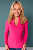 SSYS Elle High Neck Long Sleeve Top In Pink