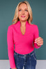 SSYS Elle High Neck Long Sleeve Top In Pink
