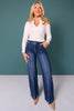 SSYS Elle High Neck Long Sleeve Top In White