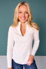 SSYS Elle High Neck Long Sleeve Top In White