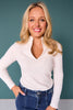 SSYS Elle High Neck Long Sleeve Top In White