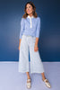 SSYS Alden Ruffle Collar Striped Long Sleeve In Cornflower