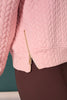 SSYS Ava Cable Quilted Pullover In Baby Pink With Gold Zipper