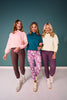 SSYS Ava Cable Quilted Pullover In Baby Pink With Gold Zipper