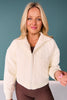 SSYS Thea Lace Quilted Bomber Jacket In Ivory