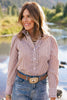 SSYS Romy Gingham Ruffle Top In Brown