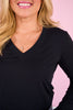 SSYS Audra V Neck Long Sleeve Top In Black *FINAL SALE*