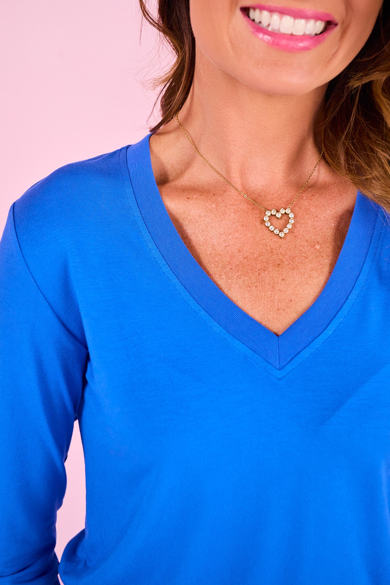 SSYS Audra V Neck Long Sleeve Top In Cornflower *FINAL SALE*