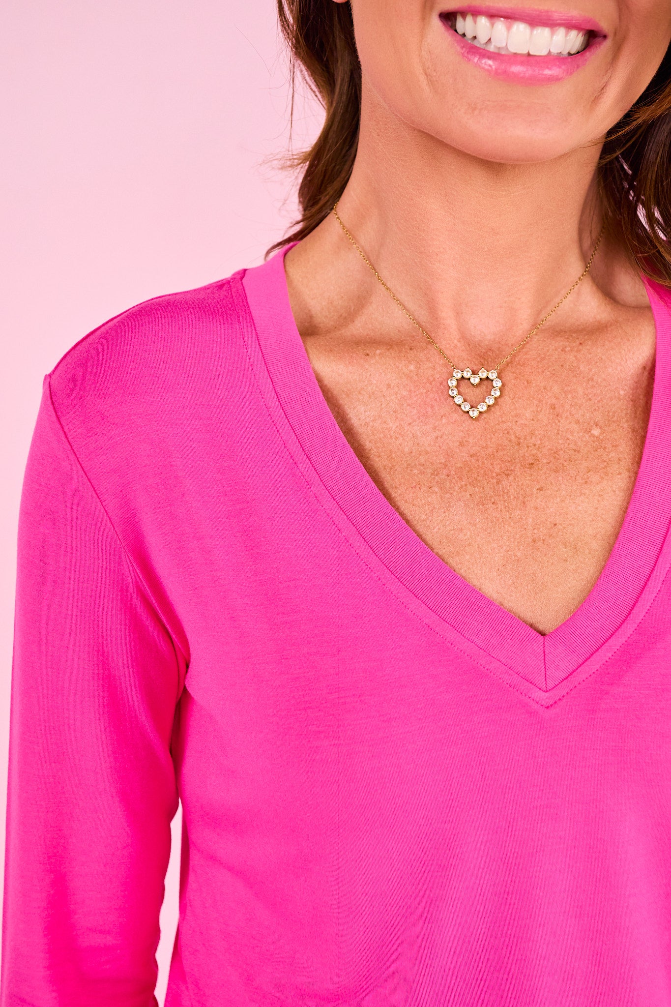 SSYS Audra V Neck Long Sleeve Top In Pink *FINAL SALE*