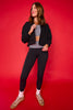 SSYS Signature Split Cropped Sweatshirt In Black