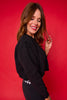 SSYS Signature Split Cropped Sweatshirt In Black