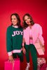 SSYS Joy Mock Neck Sweatshirt In Hunter with Pink Gingham