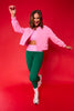 SSYS Signature Split Cropped Sweatshirt In Bubblegum