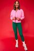 SSYS Signature Split Cropped Sweatshirt In Bubblegum