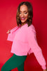 SSYS Signature Split Cropped Sweatshirt In Bubblegum