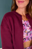 SSYS Signature Split Cropped Sweatshirt In Maroon