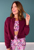 SSYS Signature Split Cropped Sweatshirt In Maroon
