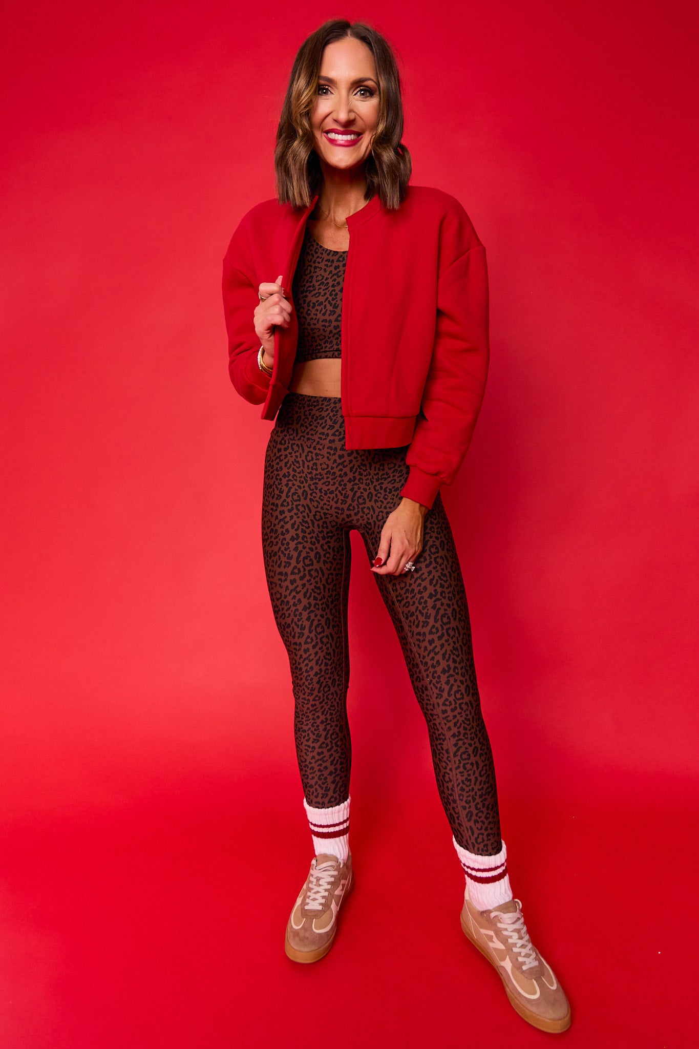 SSYS Signature Split Cropped Sweatshirt In Red