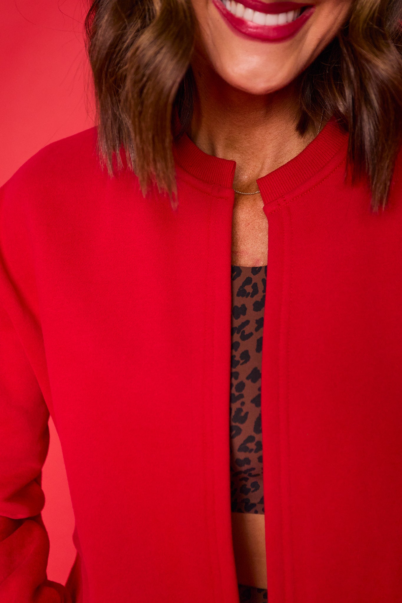 SSYS Signature Split Cropped Sweatshirt In Red