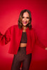SSYS Signature Split Cropped Sweatshirt In Red