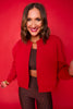 SSYS Signature Split Cropped Sweatshirt In Red
