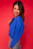 SSYS Signature Split Cropped Sweatshirt In Royal