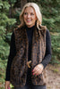 SSYS Dark Brown Animal Faux Fur Long Line Vest
