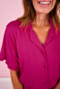 SSYS Brielle Ruffle Short Sleeve Pajama Top In Orchid