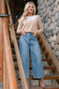 SSYS Bristol Long Sleeve Sweater With White Eyelet Collar In Beige