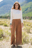 SSYS Bristol Long Sleeve Sweater With White Eyelet Collar In Ivory