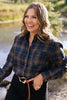 SSYS Merryn Flannel Button Down Shirt In Brown and Green Plaid
