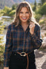SSYS Merryn Flannel Button Down Shirt In Brown and Green Plaid