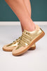 Gold Velcro Strap Sneakers