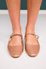 Nude Patent Leather Sling Back Flat