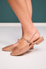 Nude Patent Leather Sling Back Flat