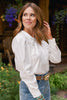 SSYS Amelie Peter Pan Collared Long Sleeve Top In White