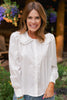 SSYS Amelie Peter Pan Collared Long Sleeve Top In White