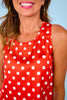 SSYS Darla Sleeveless Polka Dot Top In Red