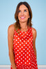 SSYS Darla Sleeveless Polka Dot Top In Red