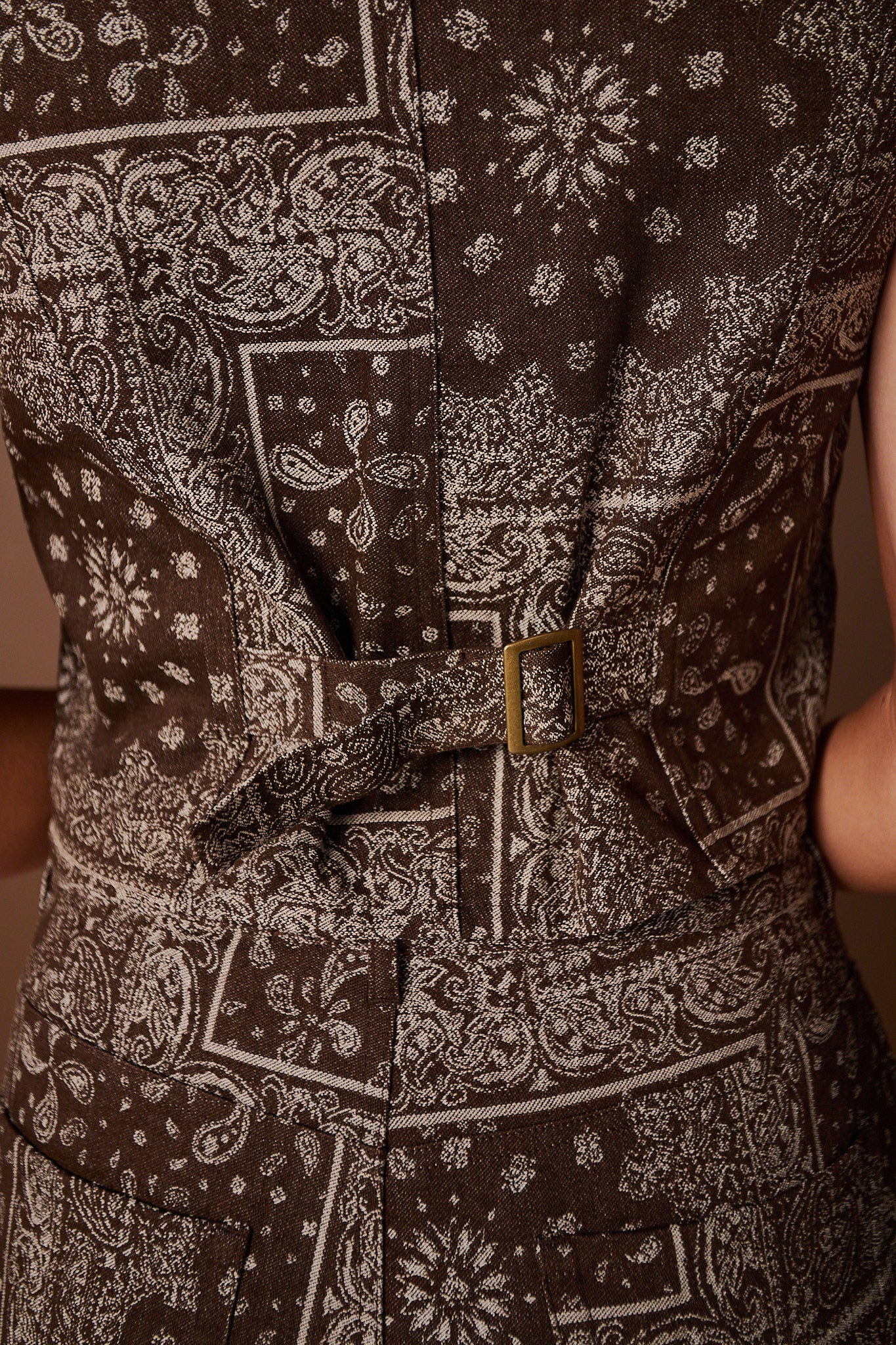 SSYS Delphine Denim Vest In Brown Bandana