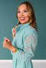 SSYS Cecilia Lace Bomber Jacket In Dusty Sage