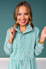 SSYS Cecilia Lace Bomber Jacket In Dusty Sage