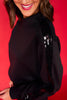 SSYS Scuba Sequin Cowl Neck Sweatshirt In Black