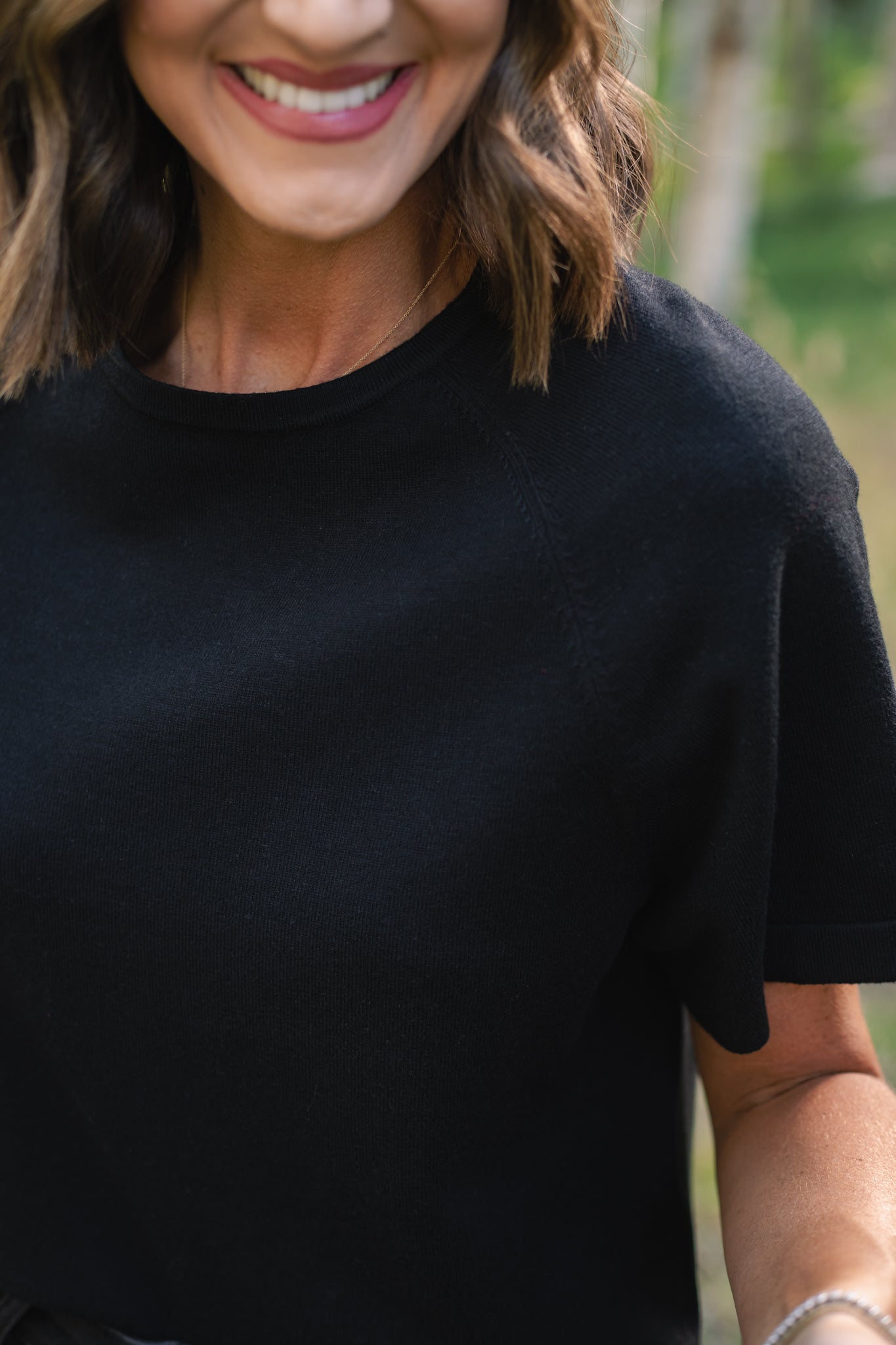 SSYS Aveline Short Sleeve Slouch Sweater In Black