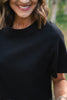 SSYS Aveline Short Sleeve Slouch Sweater In Black