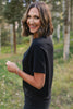 SSYS Aveline Short Sleeve Slouch Sweater In Black