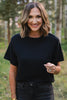SSYS Aveline Short Sleeve Slouch Sweater In Black