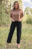 SSYS Aveline Short Sleeve Slouch Sweater In Camel